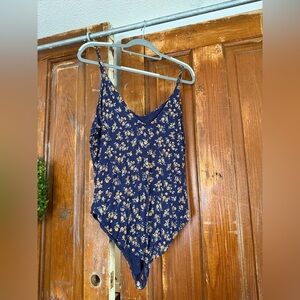 American Eagle Outfitters Navy Floral Bodysuit